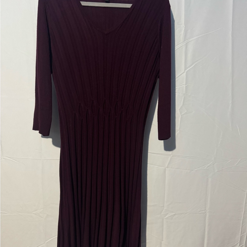 Connected Apparel Deep Burgundy Sweater Dress Size 1X